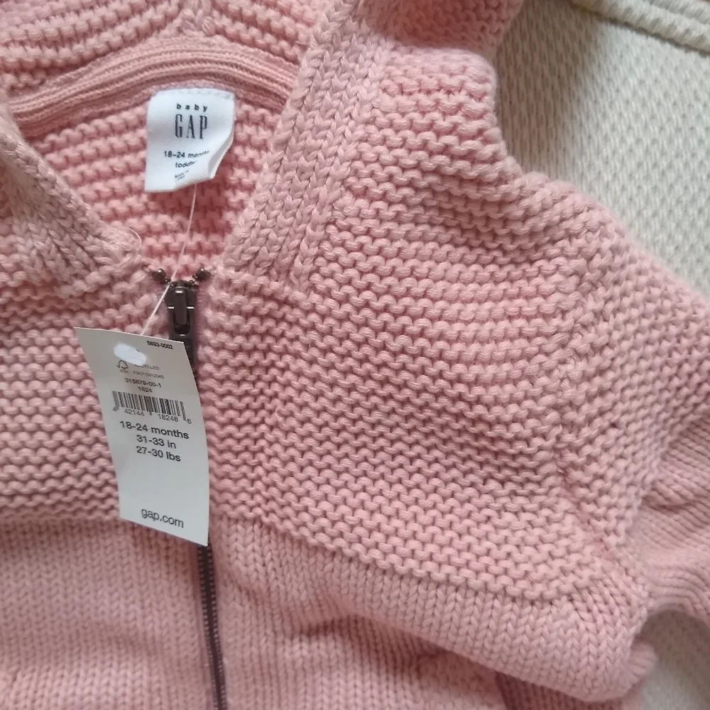 Baby Gap Knit Zip Up Sweater with Hood